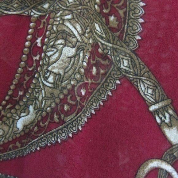 ECI New York Womens 8 Burgudy Purple Black Gold Silk LS V Neck Top Cami 2 Piece - Picture 5 of 9